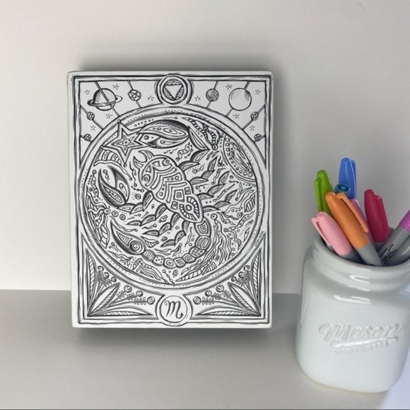 Scorpio Wooden Color Book Box Sign by Primitives By Kathy - Picture 2 of 12